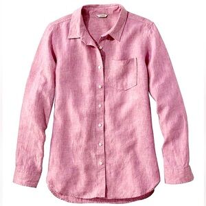 FINAL PRICE LL Bean Premium Washable Linen Tunic Button Down Ladies 1X Plus